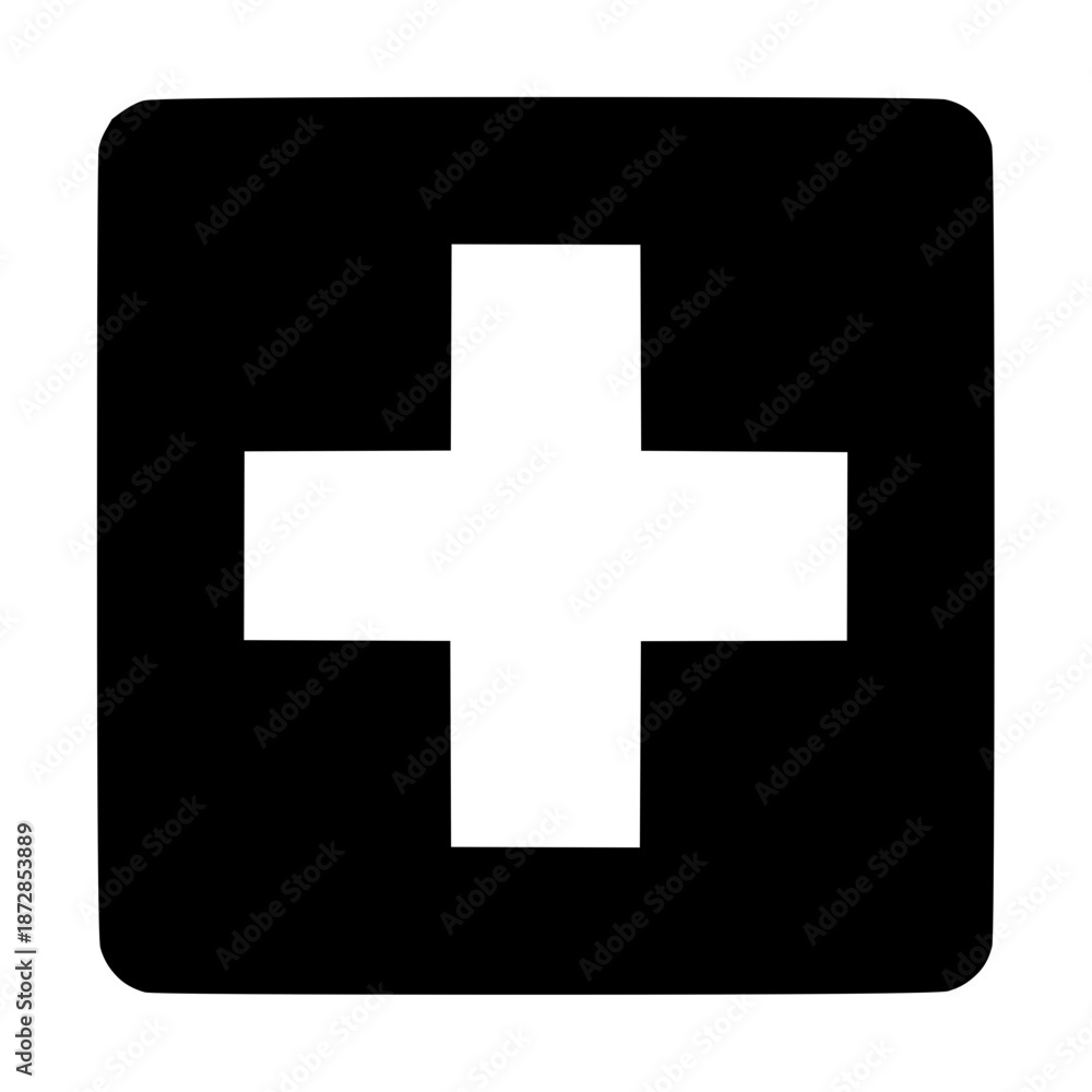 Fototapeta premium First Aid Safety Sign Square