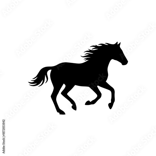 Graceful Running Horse Silhouette Vector