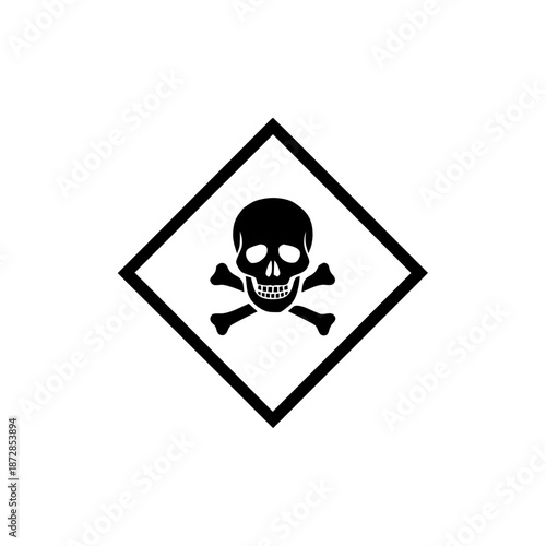 Chemical Hazard Warning Diamond Silhouette