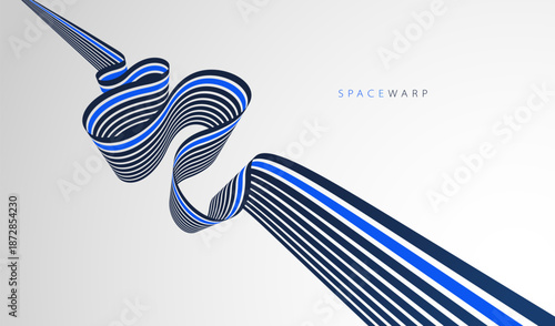 3D lines in perspective vector abstract background, bent ribbon look like stripes wallpaper, curvy road, speed highway sport race theme.