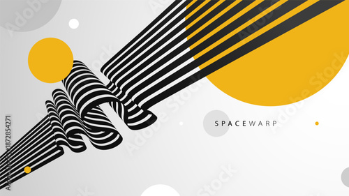 Abstract background with curve lines in 3D perspective, dynamic stripes tape look like road, journey trip wallpaper, futuristic dynamic expanse theme.