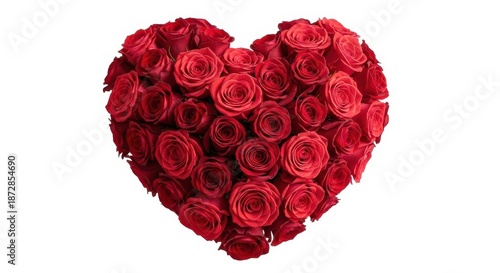 Wallpaper Mural Heart Shaped Red Roses Arrangement on White Background Torontodigital.ca