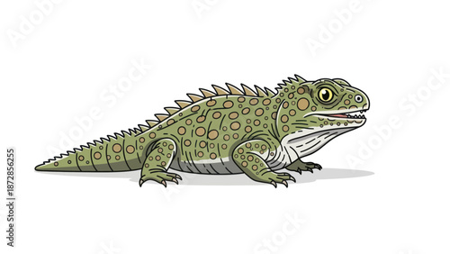 vetor of a green iguana isolated on white