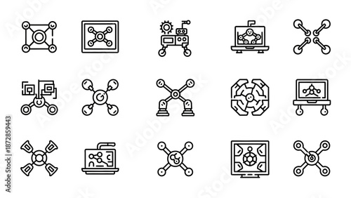 Collection of Simple Molecular Structure Icons.