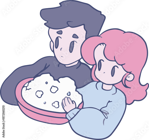 Cute Valentine lovely kawaii couple