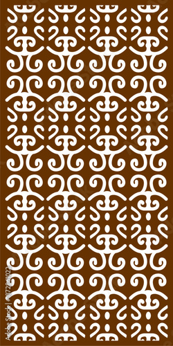 Abstract decorative panel pattern. Traditional ethnic motif vector illustration. Stencil design suitable for laser cutting, wood carving, CNC, screen divider, and wallpaper background