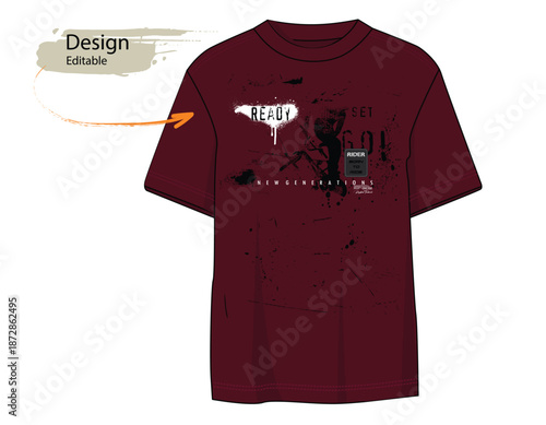 T shirt prints, tees, Rider grunge, urban freestyle grunge drawing, grunge art graffiti style.Urban street style drawing and slogan typography.eps