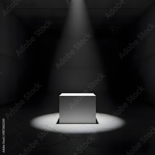 Minimal Pedestal Displaying Nothing
Description: A spotlighted platform with no object.