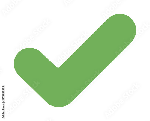 Green vector check mark symbolizes approval and completion of tasks