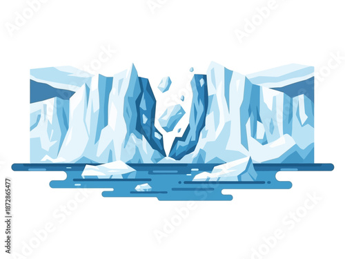 Iceberg's Dramatic Split A Depiction of Climate Change and Geological Dynamics