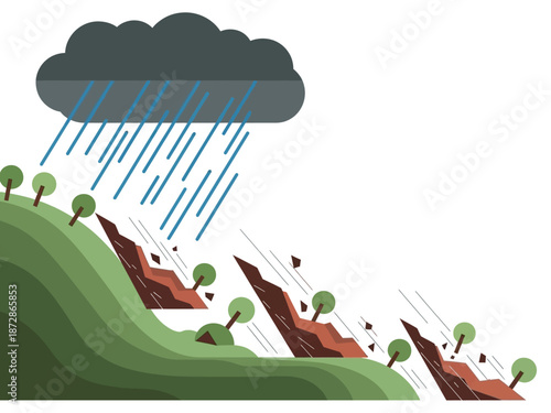 Landslide and Heavy Rainfall A Graphic Depiction of Nature's Powerful Forces