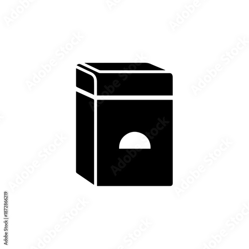 Black and white trash can