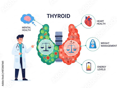 Doctor explaining thyroid health and its effects on mental wellbeing heart