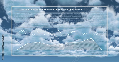 Animation of shapes and globe over eye of caucasian woman