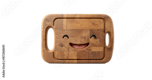 Wallpaper Mural Winking 3D Wooden Cutting Board Character with Grain Texture for Culinary Concept Torontodigital.ca