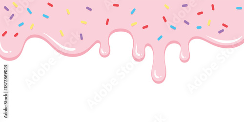 Pink Liquid Drips Down with Transparent Background for Creative Design
