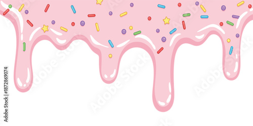 Pink Liquid Drips Down with Transparent Background for Creative Design