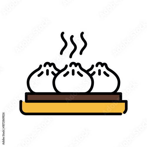 dim sum color line icon.