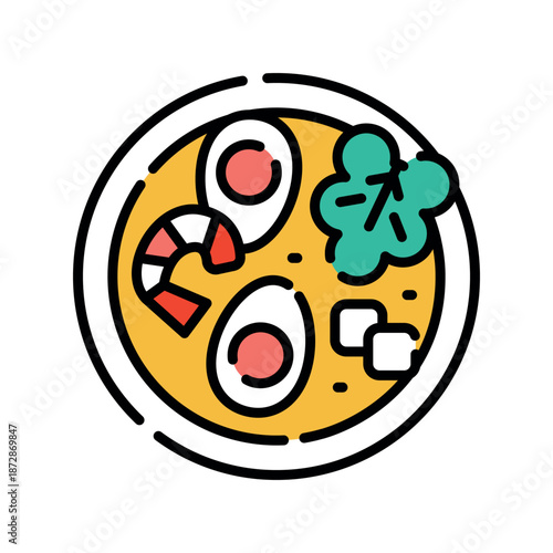 laksa color line icon.