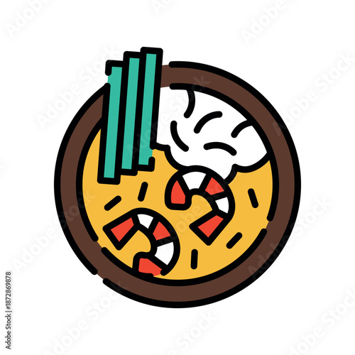 pad thai color line icon.