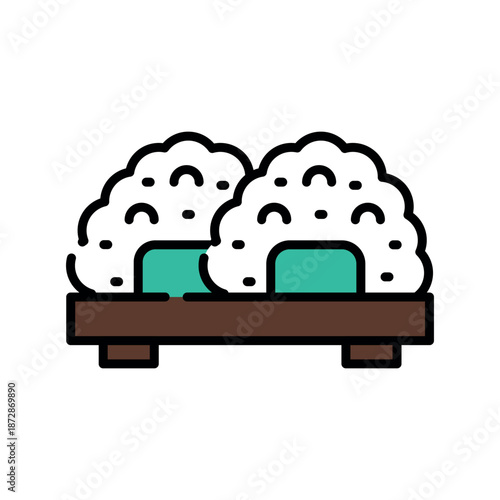 onigiri color line icon.