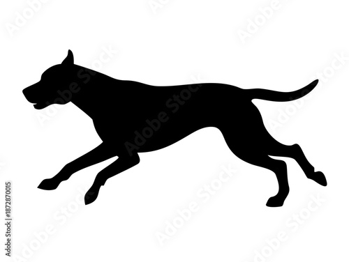 Running Dog Silhouette Vector – Athletic Canine Mascot Graphic for Pet Branding and Sports Logo Design
