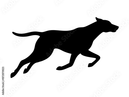 Running Dog Silhouette Vector – Athletic Canine Mascot Graphic for Pet Branding and Sports Logo Design