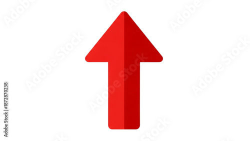 A red arrow pointing upwards against a plain white background