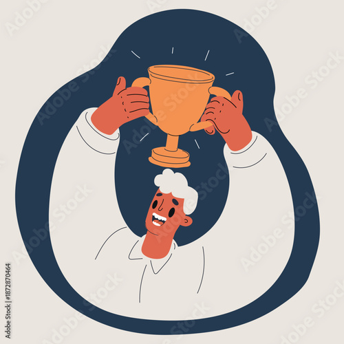 Cartoon vector illustration of woman blogger with a microphone, symbolizing podcasting, creativity, digital communication against dark background