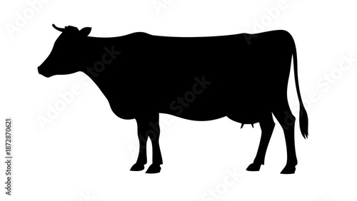 Holstein Friesian Dairy Cow Silhouette Vector – Standing Farm Animal Cattle Graphic