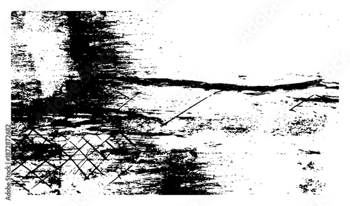 Heavy black scratched grunge texture with abstract rough surface details