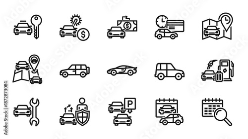 Collection of Simple Vehicle Icons.