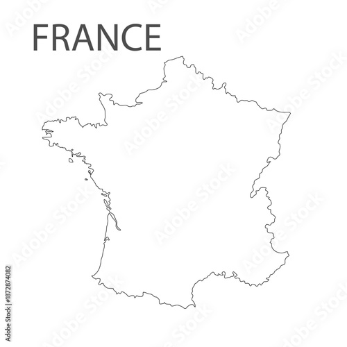 France map. French map. Outline  map stroke