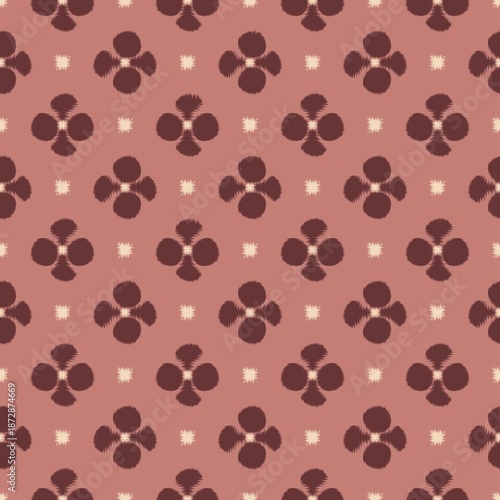 Vintage abstract floral ikat pattern. Illustration boho floral geometric shape seamless pattern. Ethnic geometric pattern use for fabric, textile, home decoration elements, upholstery, wrapping paper.