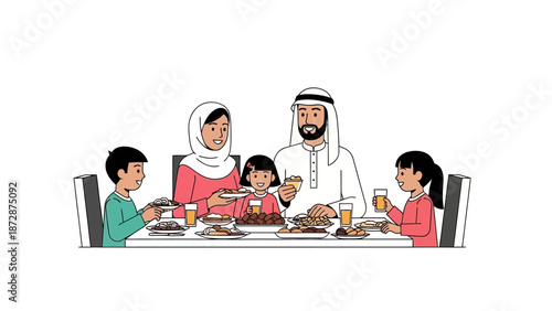 Family Sharing Meal Together at Dining Table