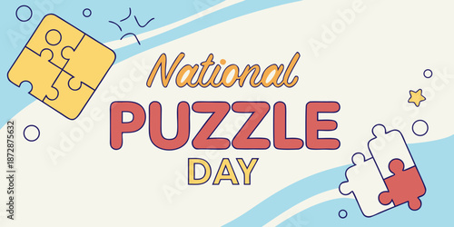 National puzzle day illustration design