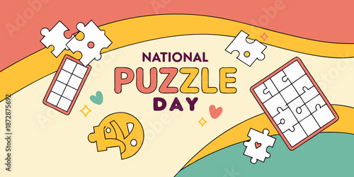 National Puzzle Day illustration design