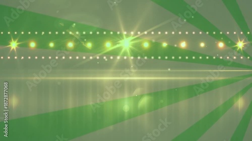 Animation of lights moving in green digital space