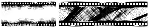 Grunge film strip border with scratched texture and noise