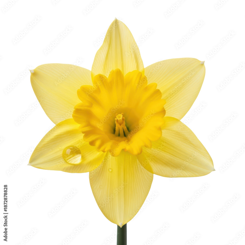 Fototapeta premium Yellow Daffodil Flower With Water Droplet