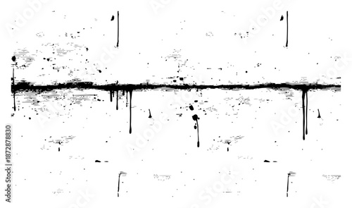Abstract grunge background with horizontal ink drips and scratches