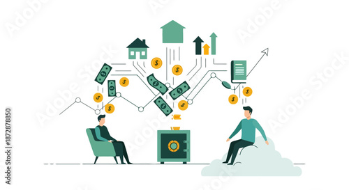 Financial Planning, Investment and Wealth Management Concept Illustration