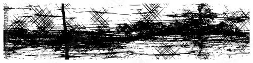 Horizontal grunge scratch texture background with cross hatching and noise