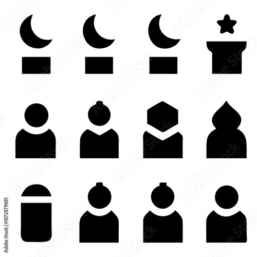 set of islamic icons vector image.