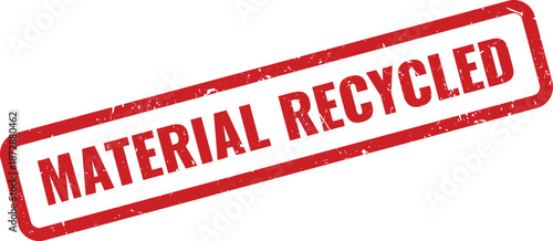 Material Recycled grunge red rubber stamp for sustainable resource management and environmental responsibility