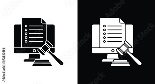 Computer setup icons vector illustration flat design - icon set in line, solid and filled outline style, Flat Vector icon, icon, Editable stroke icon, Modern icon collection