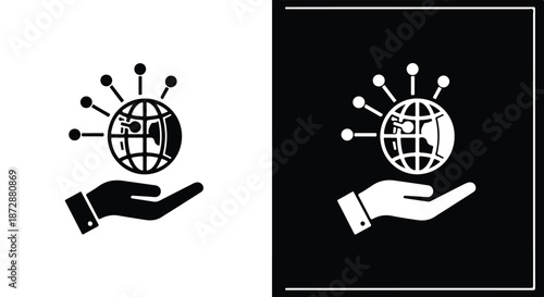Global unity handshake vector illustration flat design - icon set in line, solid and filled outline style, Flat Vector icon, icon, Editable stroke icon, Modern icon collection