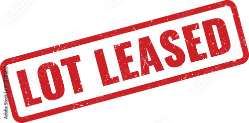 Red distressed rubber stamp clearly indicating a lot has been leased for business purposes
