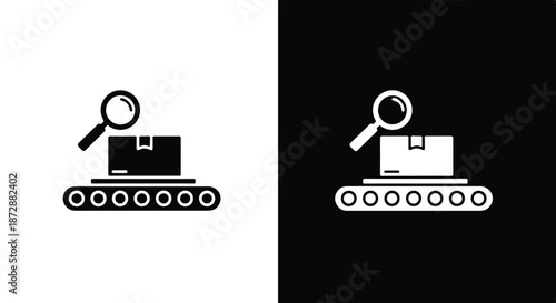 Search and find icons flat design vector illustration - icon set in line, solid and filled outline style, Flat Vector icon, icon, Editable stroke icon, Modern icon collection