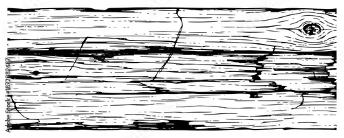 Old wooden plank texture with natural grain cracks and knot details